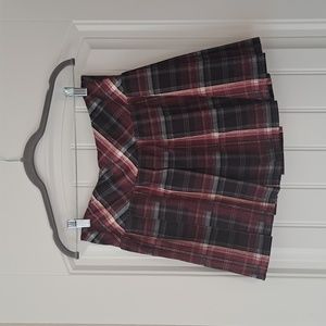 Halara Plaid Tartan Maroon Tennis Skort